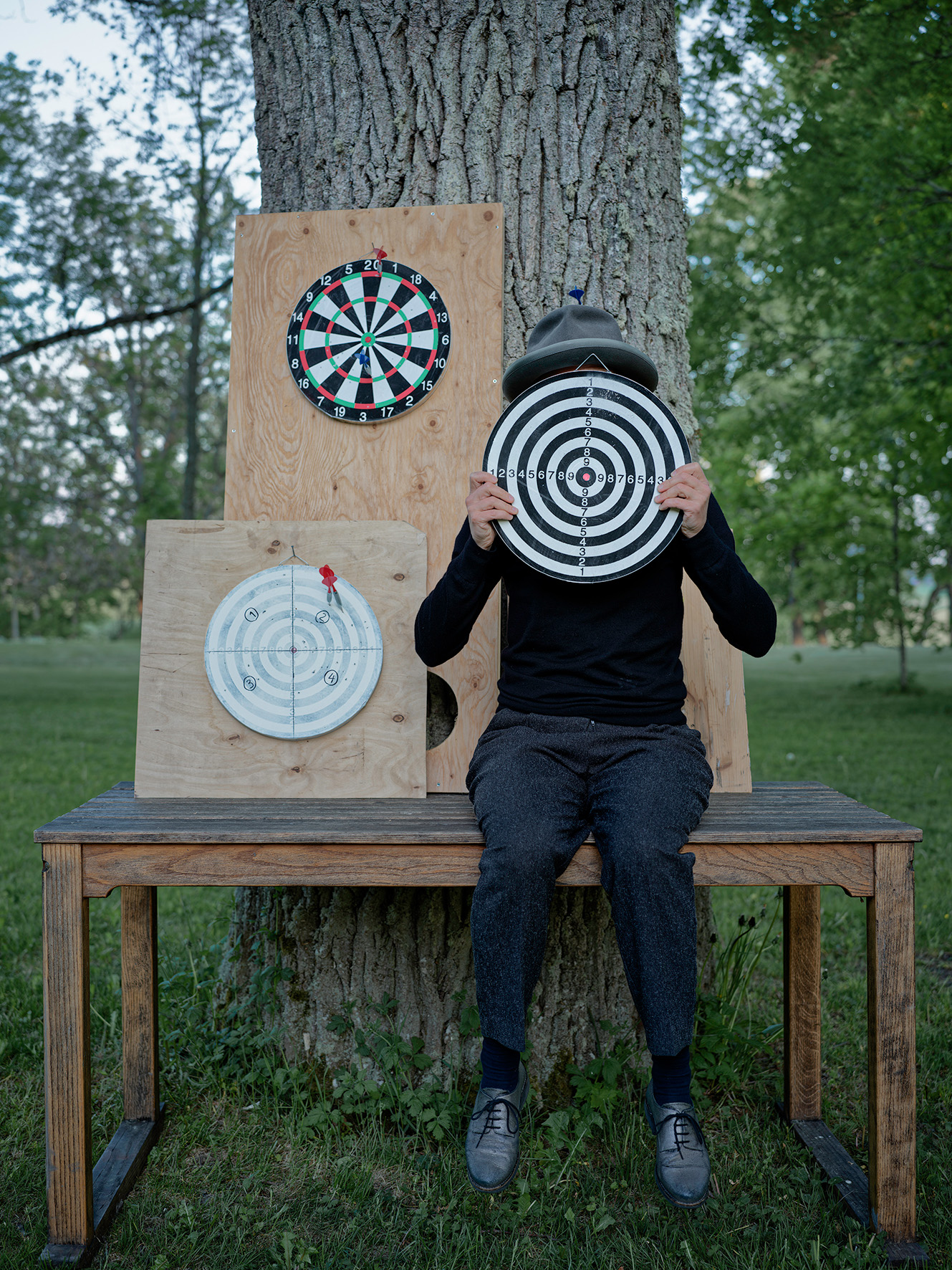 Elina Brotherus, Beuys as Target, 2023, colour photograph