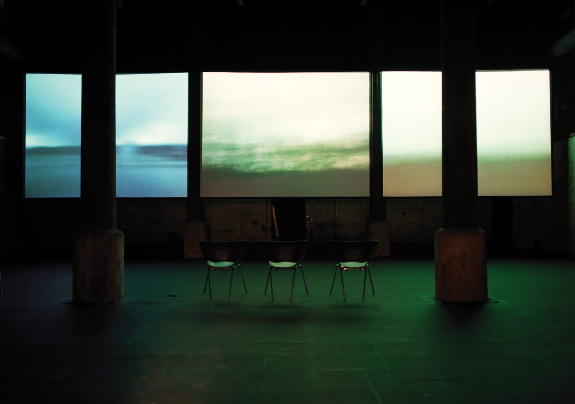 Spring, 2001, by Elina Brotherus. Installation view at Wapping Hydraulic Power Station