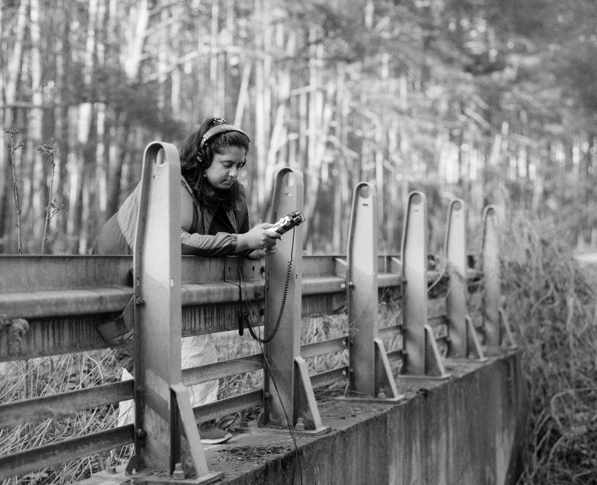 Artist Nikki Sheth in Szumin during production of her new installation, April 2025. Image by Thomas Zanon-Larcher