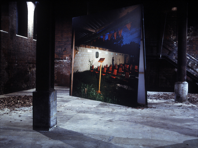 Black Flag by Annabel Elgar, 2004, installation view at Wapping Hydraulic Power Station. 